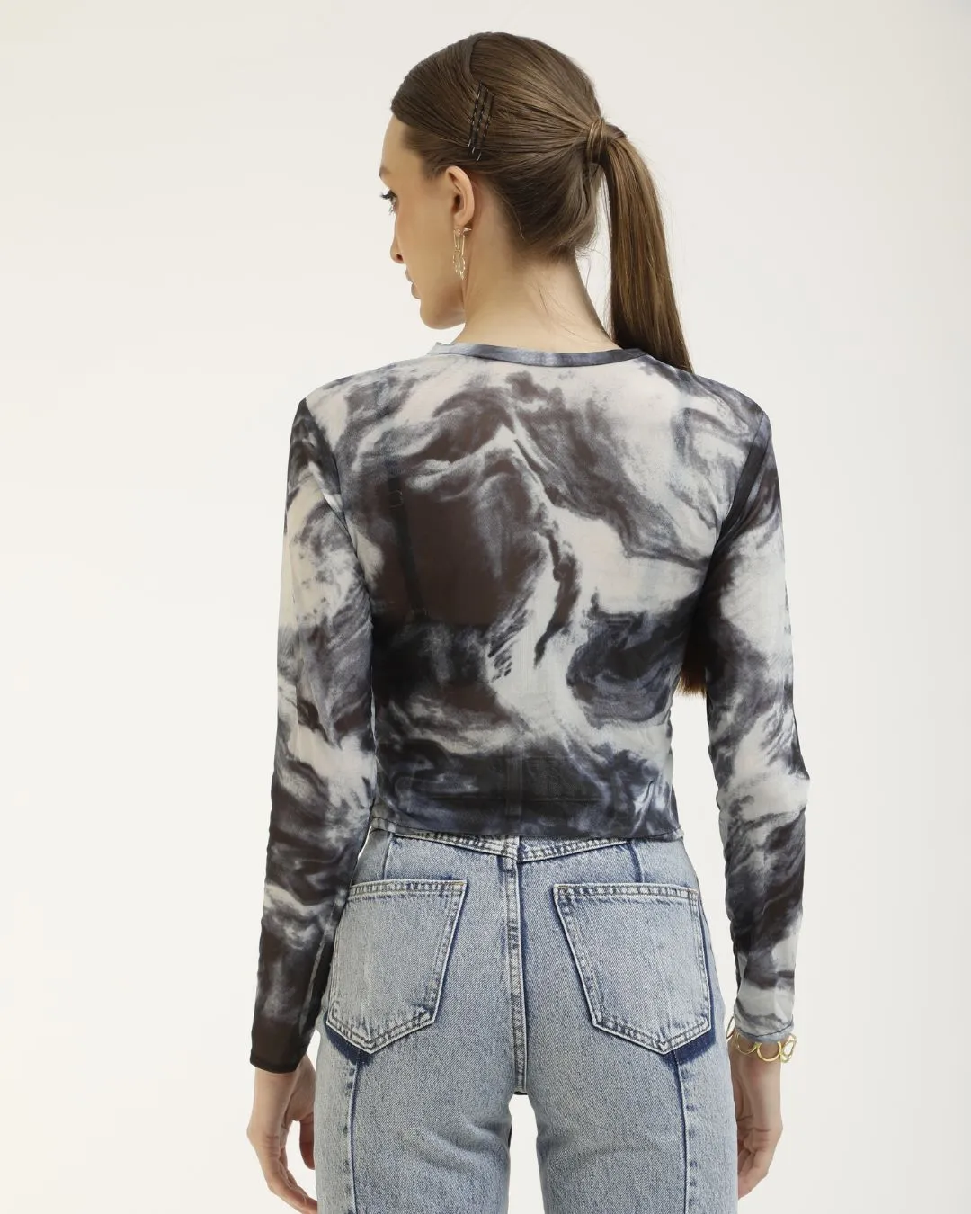 ABSTRACT PRINTED MESH TOP