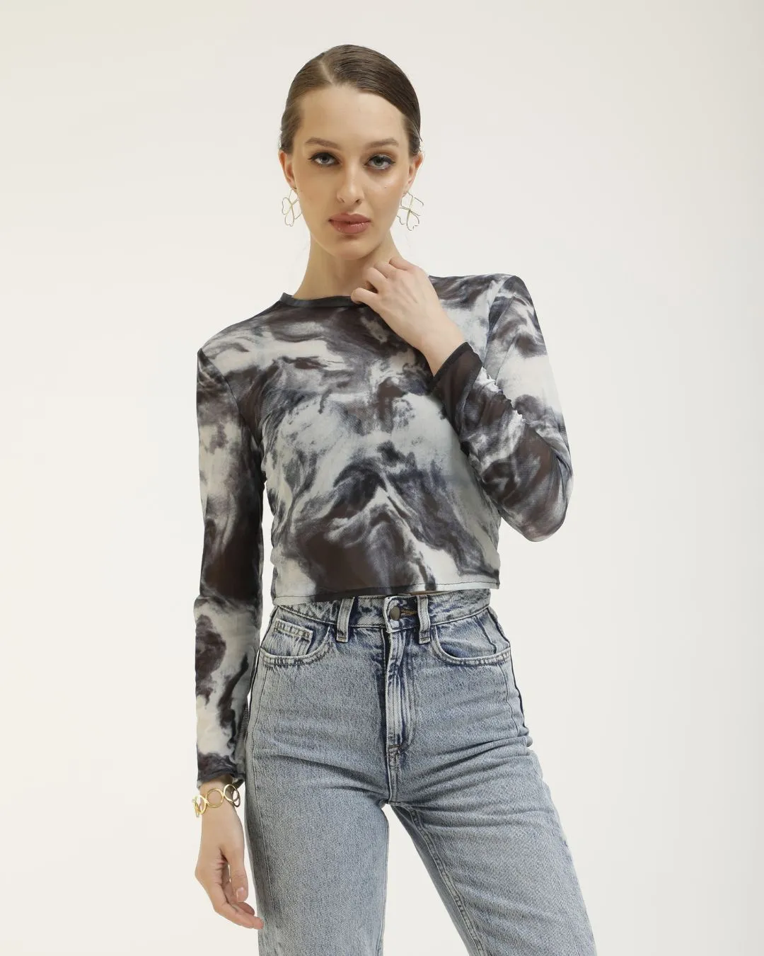 ABSTRACT PRINTED MESH TOP