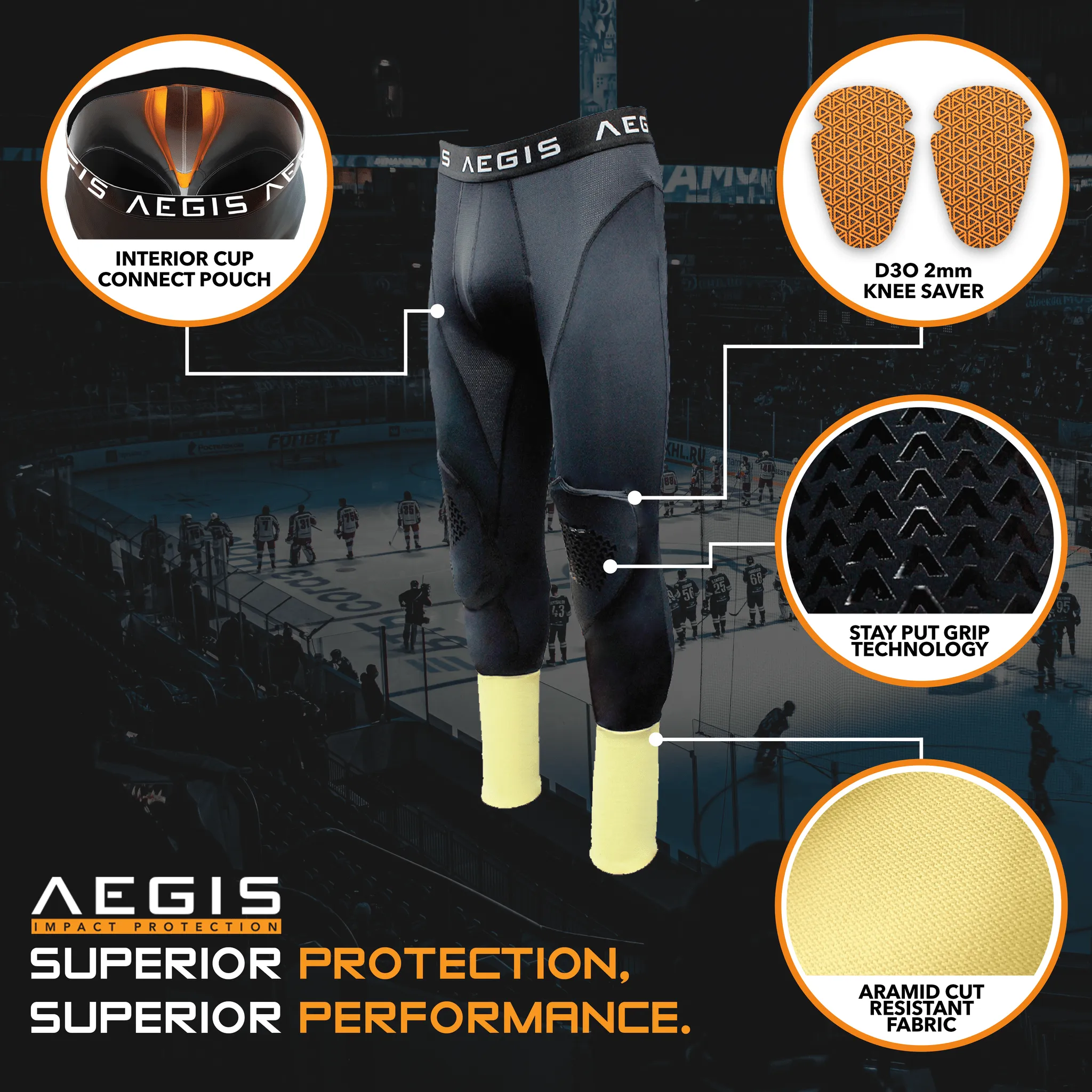 Aegis Interceptor Senior Goalie Baselayer Padded Pants