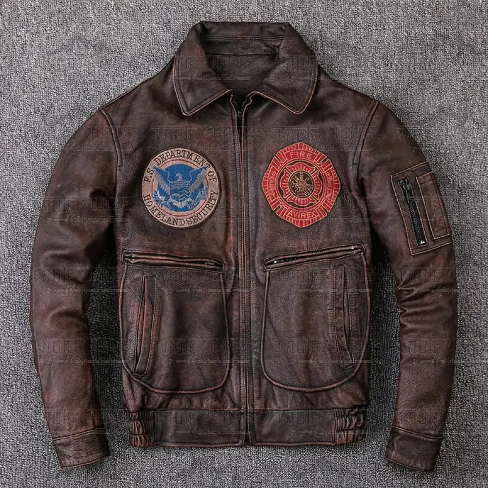 Air Force Flight Cowhide Genuine Leather Jacket