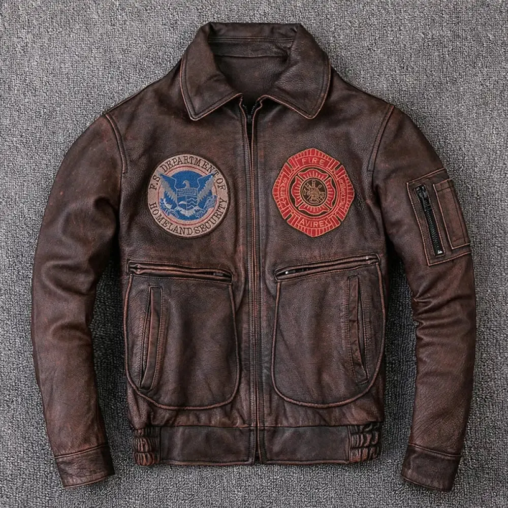 Air Force Flight Cowhide Genuine Leather Jacket