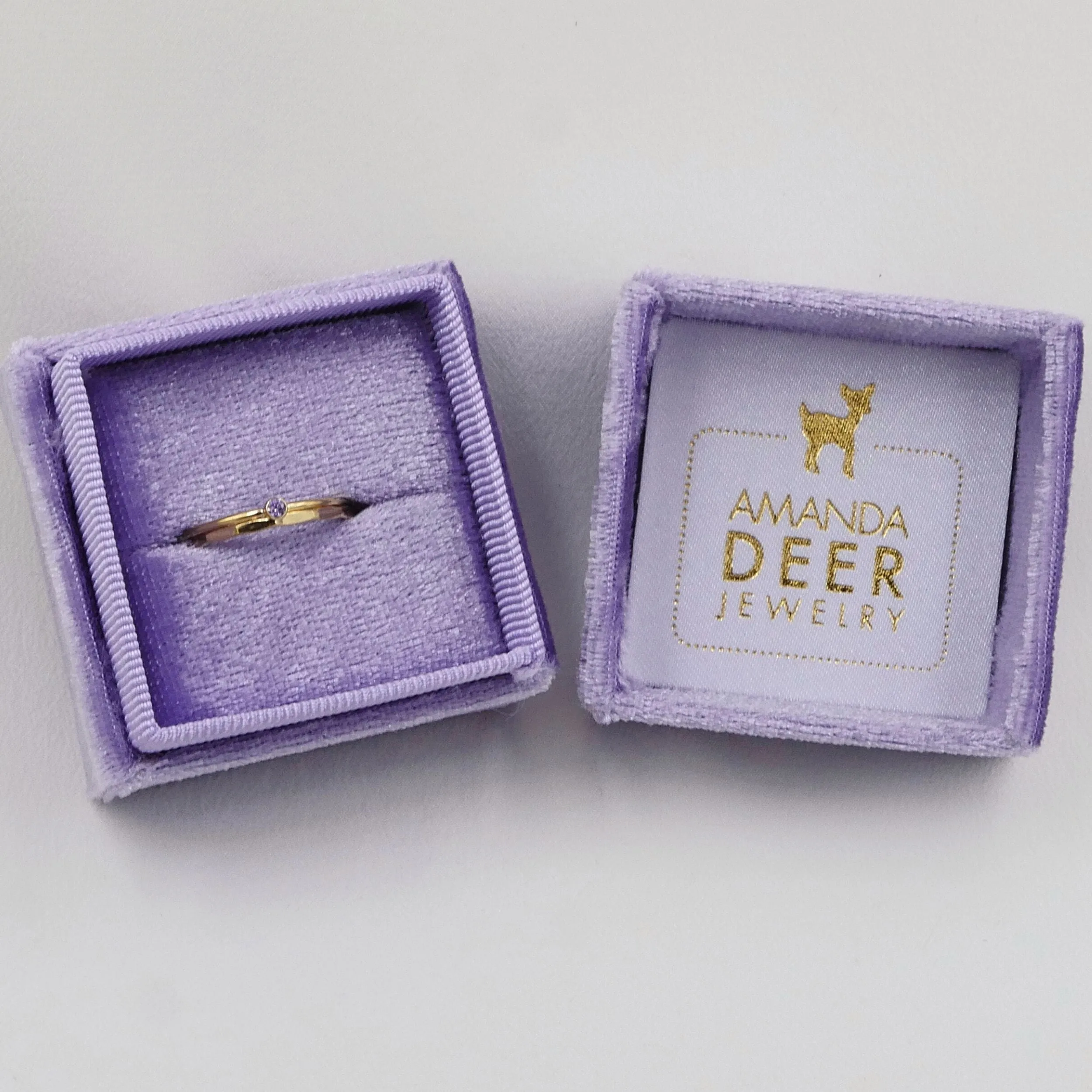 Amanda Deer Velvet Ring Box