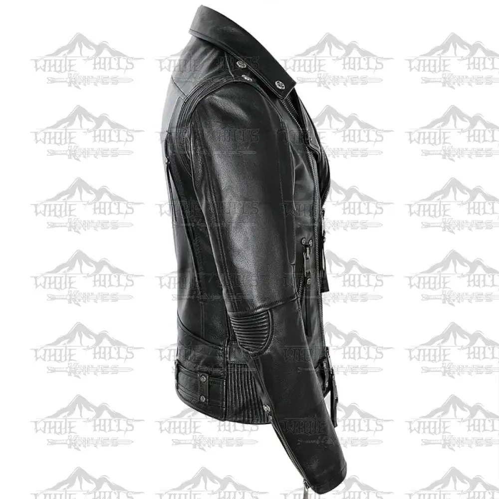 American Leather Noah Black Motorcycle Cowhide Leather Jacket