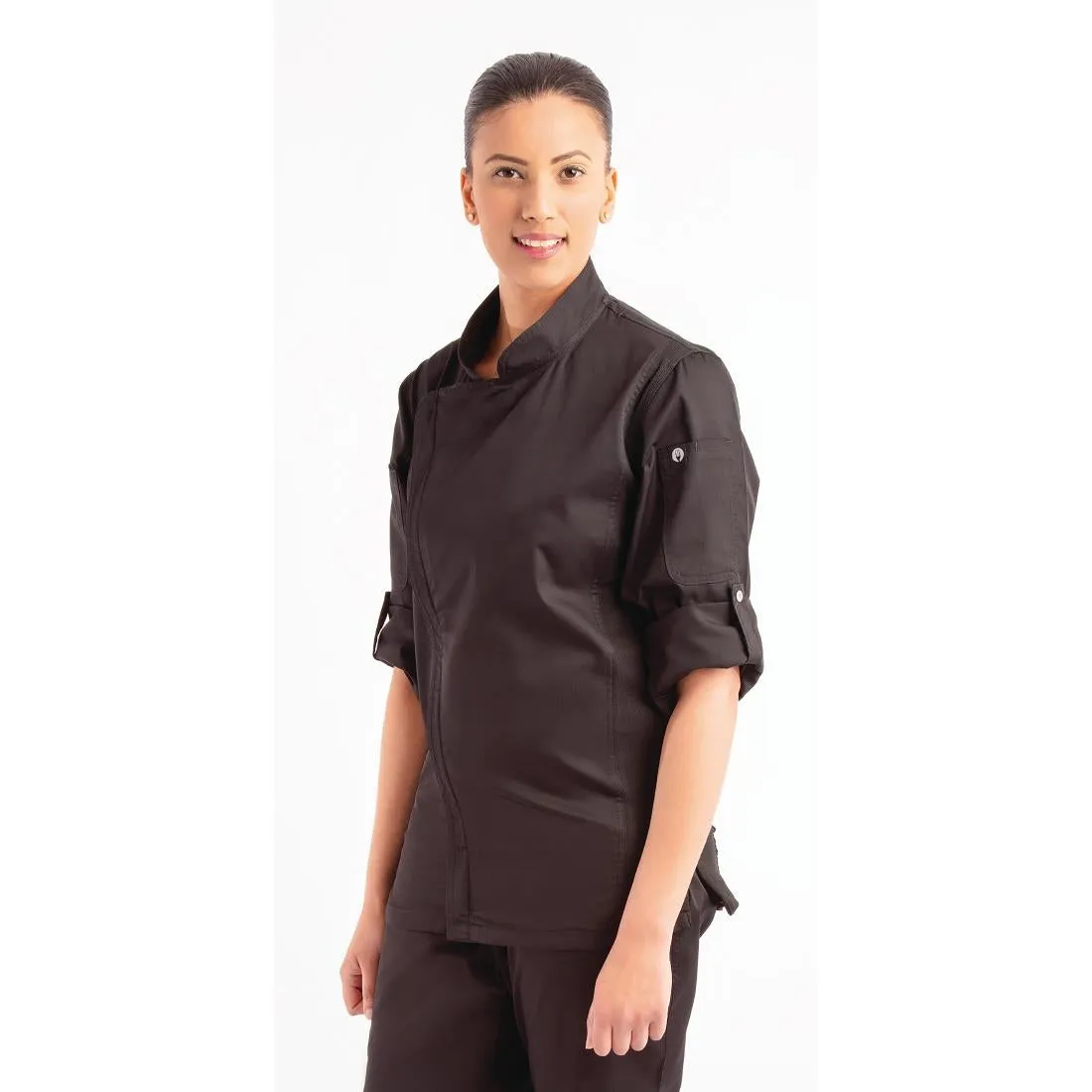 BB083-XL Chef Works Unisex Hartford Lightweight Chef Jacket Black Size XL