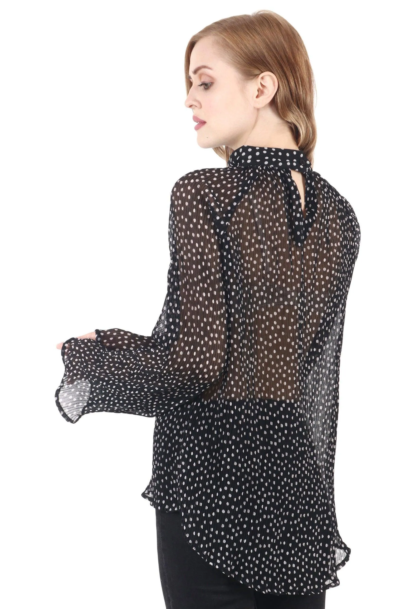 Black & White Polka Dots Printed Top