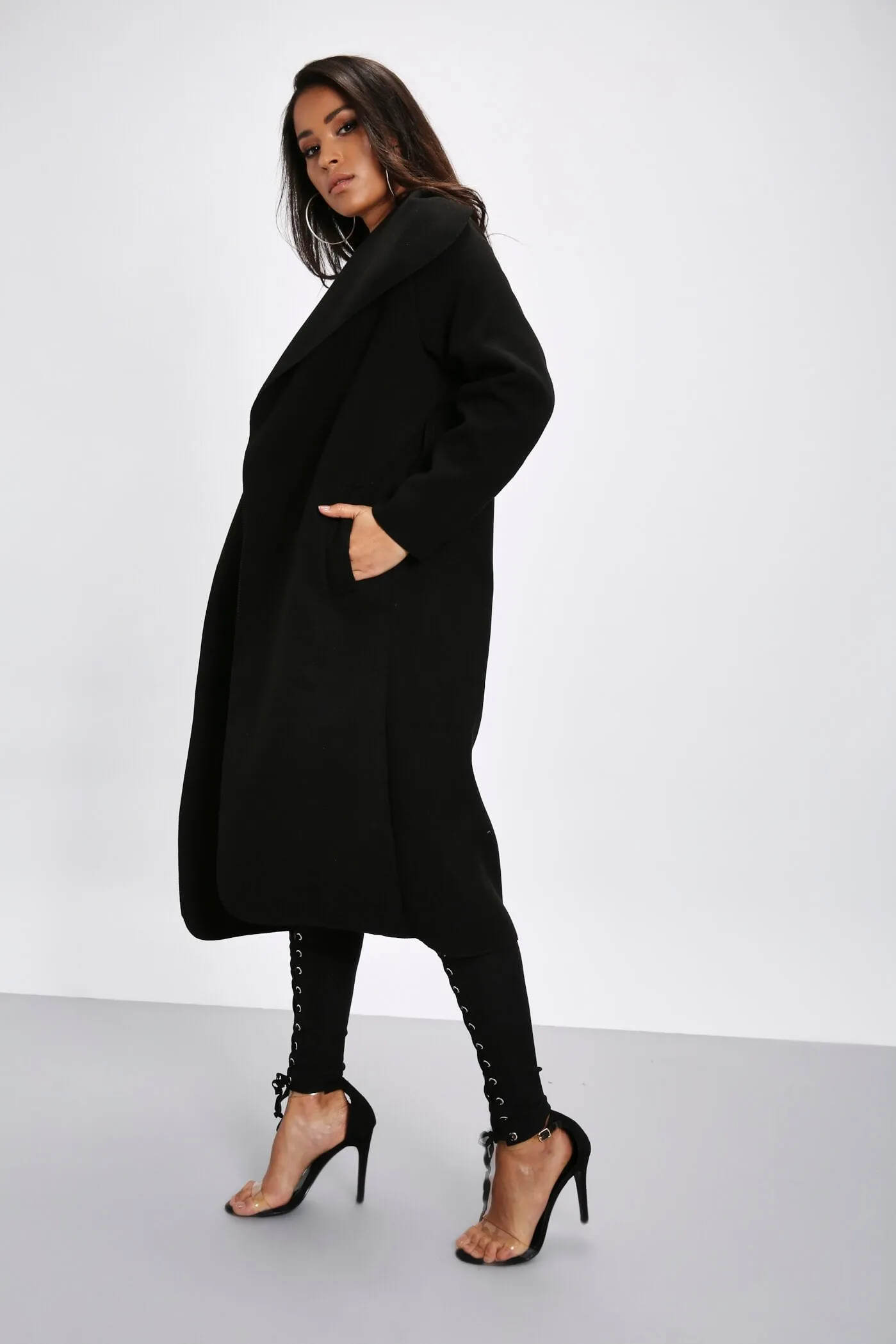 Black Waterfall Coat