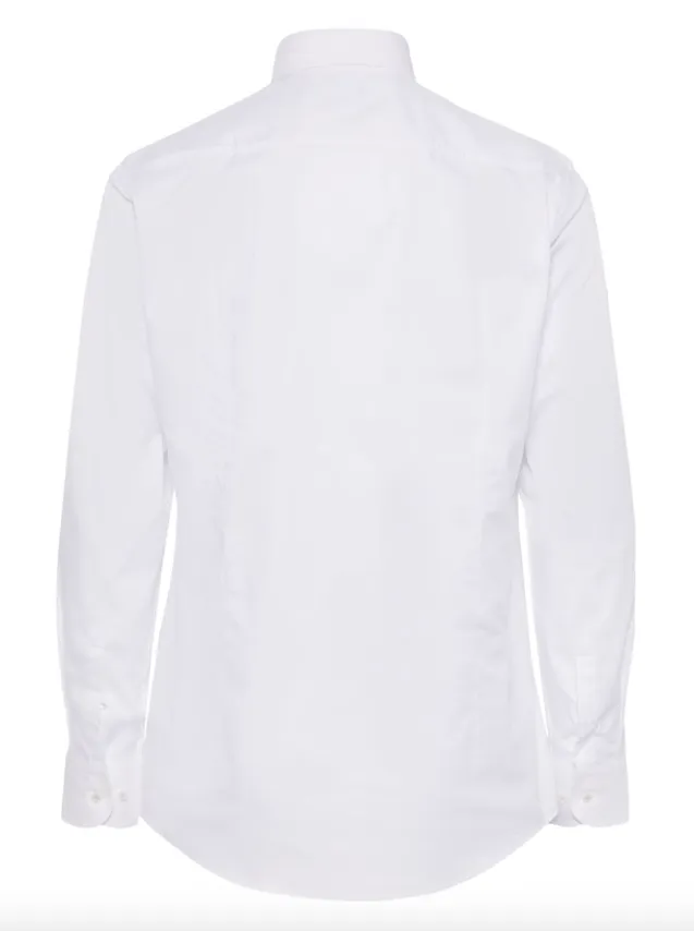 BOSS classic-collar cotton-blend shirt