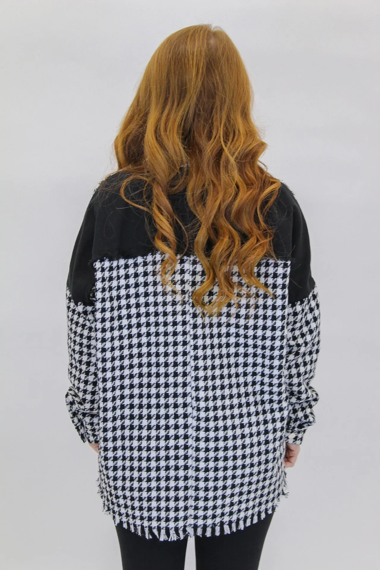 Brandy Houndstooth Shacket