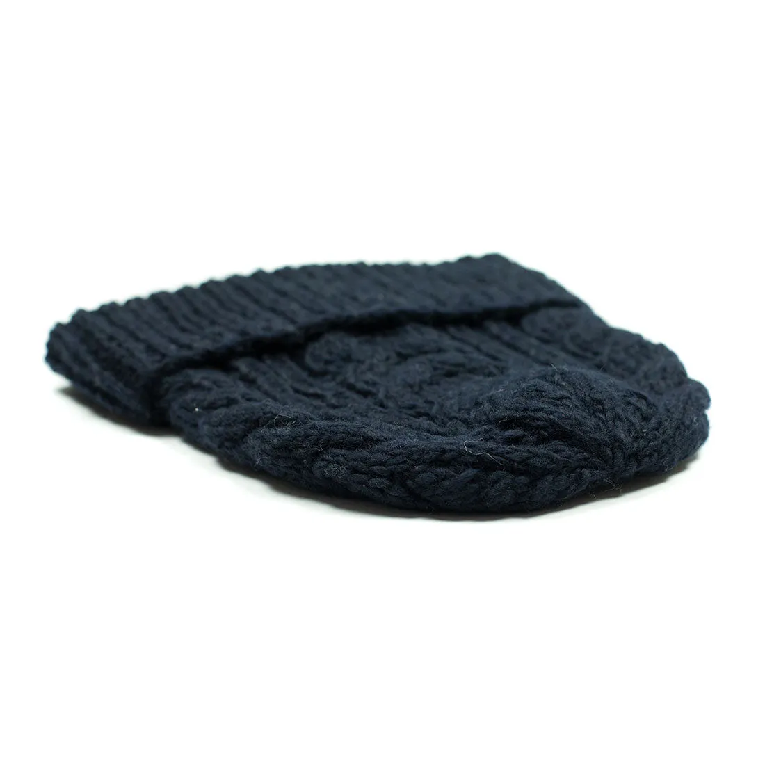 Chamula handknit fisherman hat in dark navy merino wool (restock)