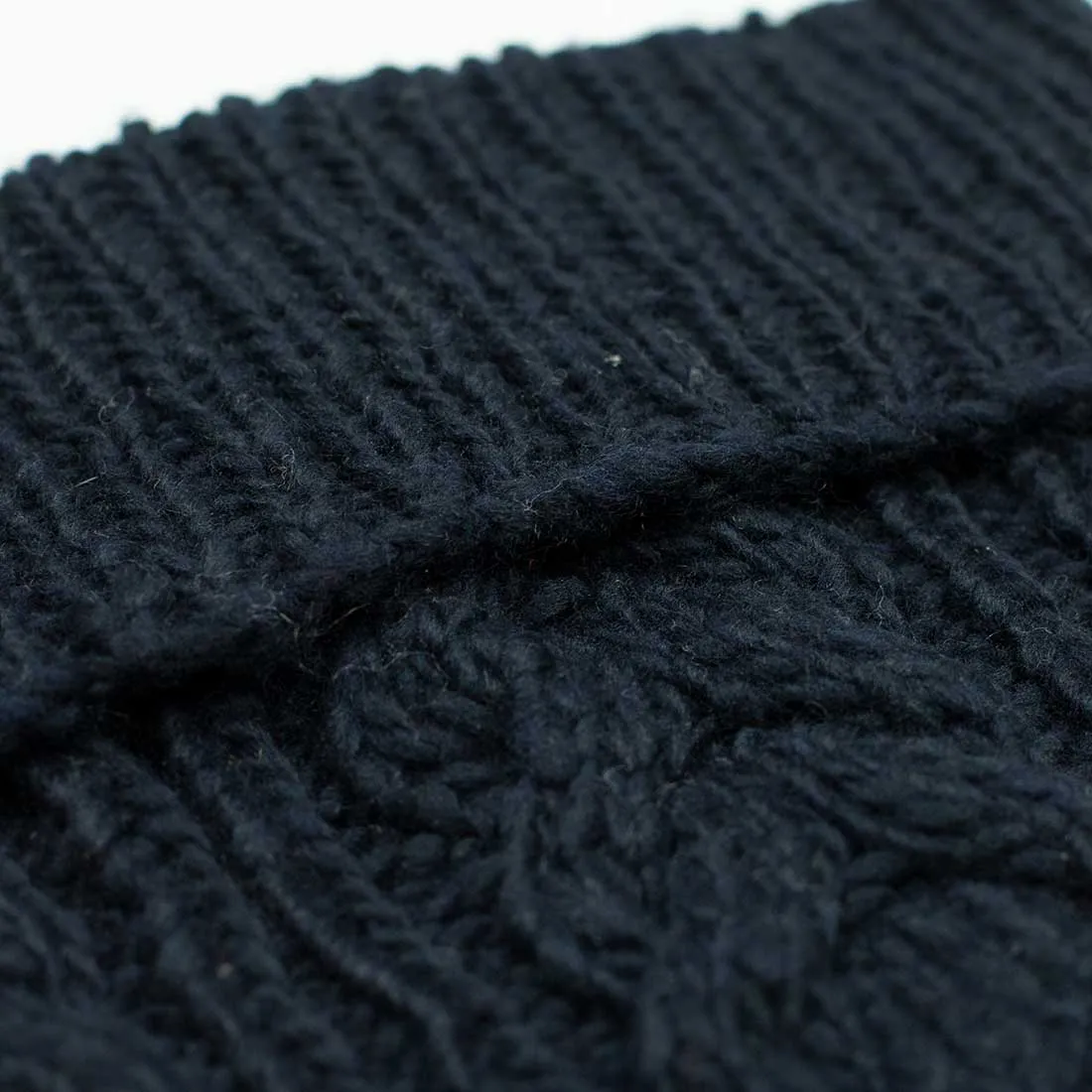 Chamula handknit fisherman hat in dark navy merino wool (restock)