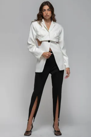 Corset Blazer with Cutouts - White