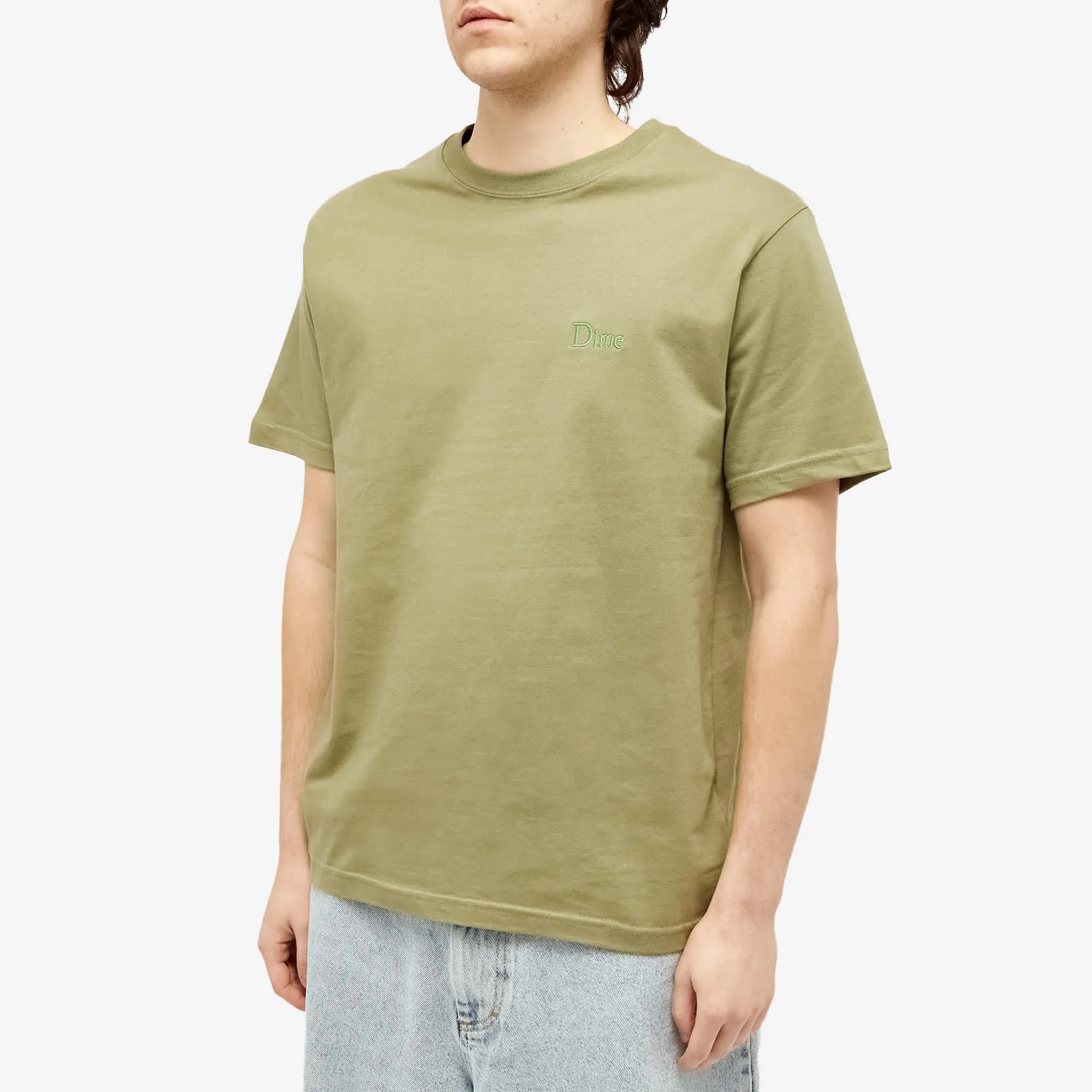 Dime Classic Small Logo T-Shirt, Army Green