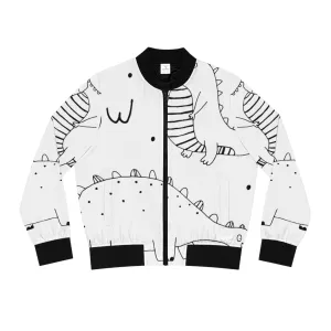 Doodle Dinosours - Inovax Women's Bomber Jacket