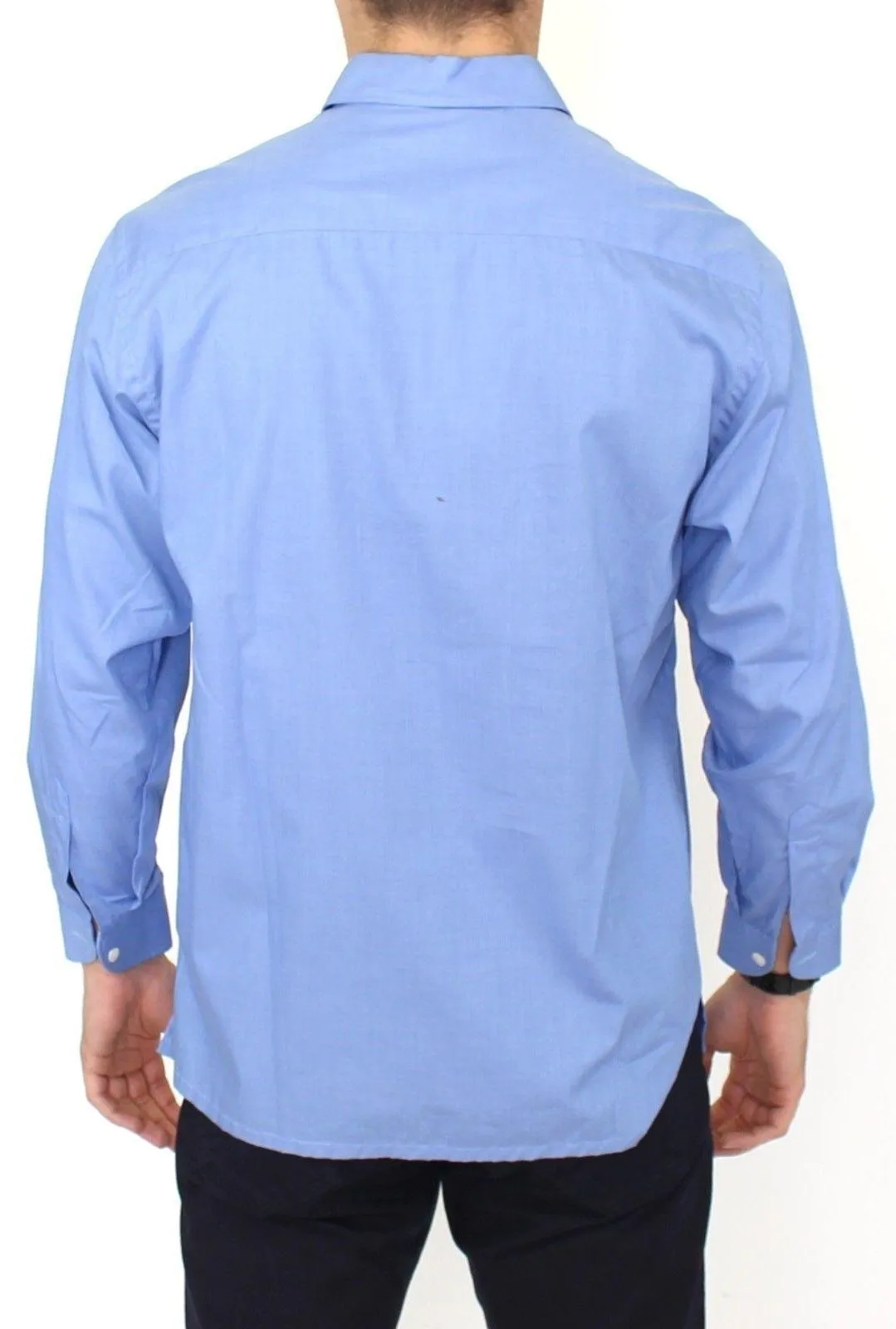 Ermanno Scervino Blue Cotton Classic Fit Shirt