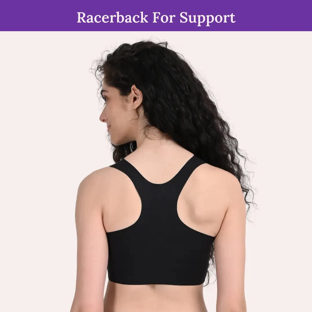 EzeFit Bra | Racerback | Sports Bra/T shirt Bra | Seamless | Non Wired | Lightly Padded | Removable Cups | Pack Of 2