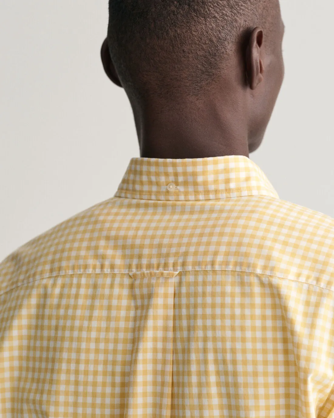 Gant Men Yellow Checked Button-down Collar Long Sleeves Shirt