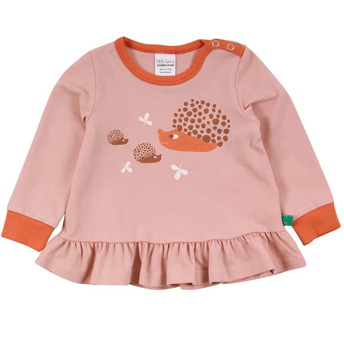 Hedgehog ruffled top: Size 18-24M