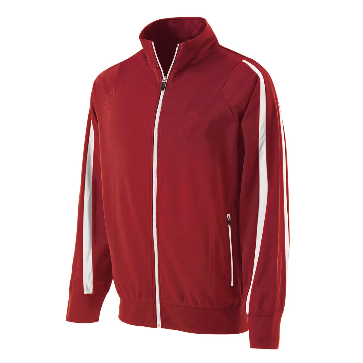 Holloway Youth Scarlet/White Full Zip Determination Jacket