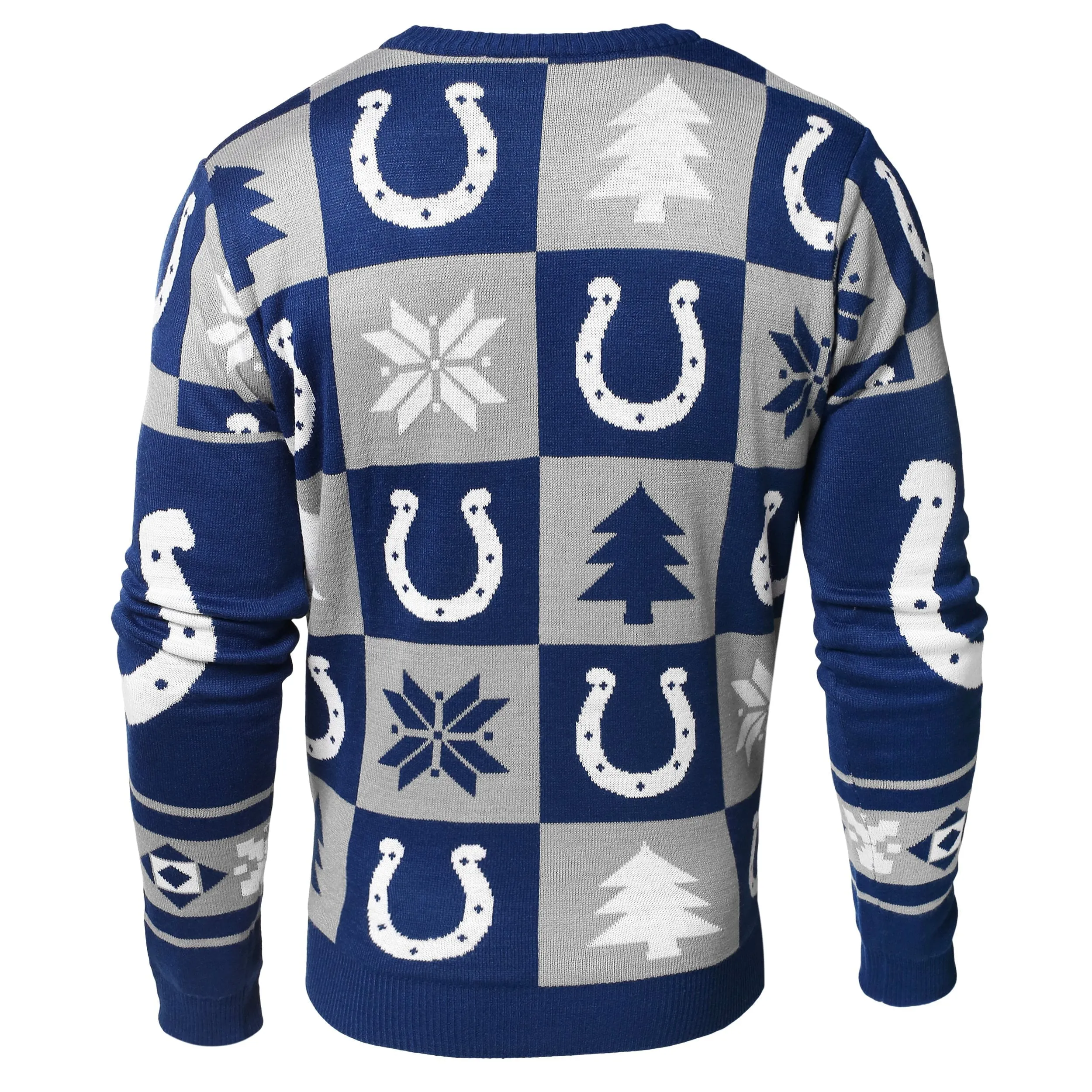 Indianapolis Colts Forever Collectibles Blue & Gray Knit Patches Ugly Sweater