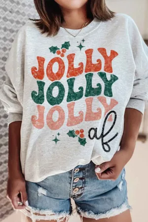 JOLLY AF CHRISTMAS GRAPHIC SWEATSHIRT