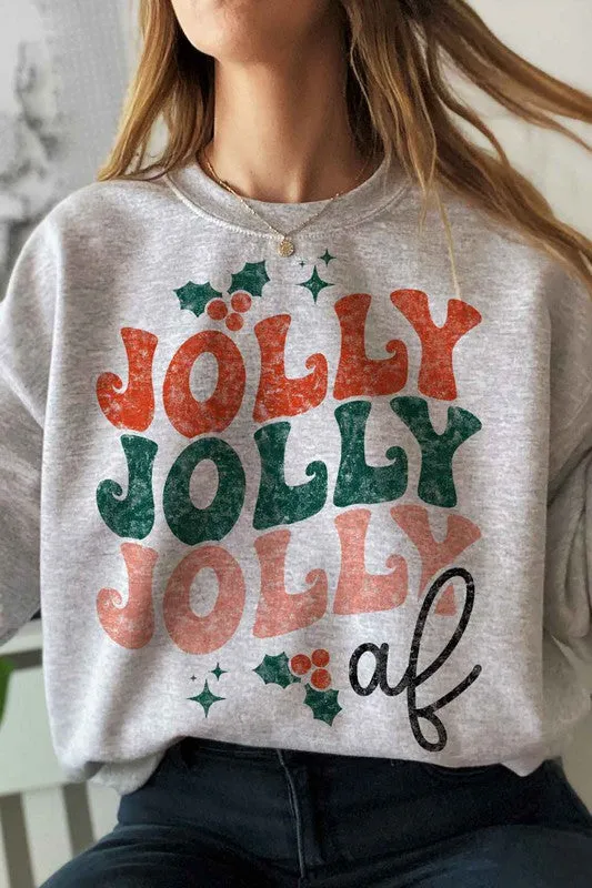 JOLLY AF CHRISTMAS GRAPHIC SWEATSHIRT