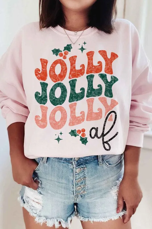 JOLLY AF CHRISTMAS GRAPHIC SWEATSHIRT