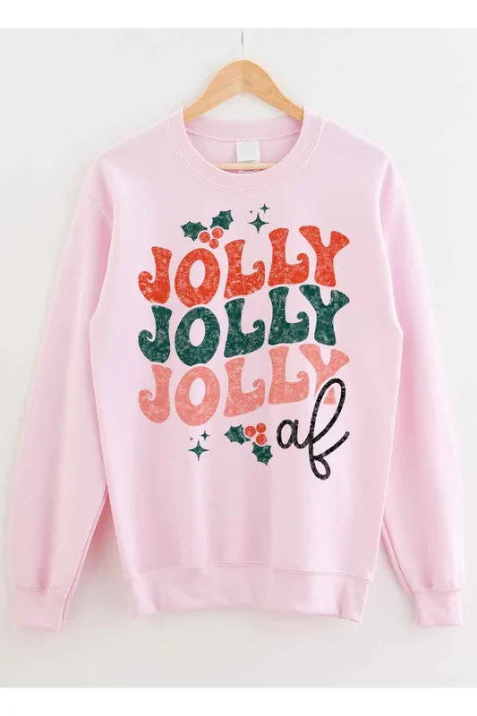 JOLLY AF CHRISTMAS GRAPHIC SWEATSHIRT