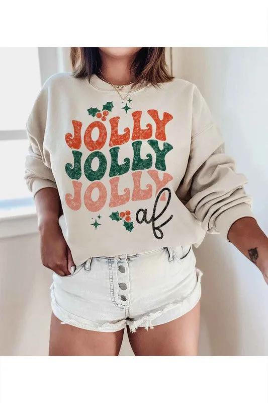 JOLLY AF CHRISTMAS GRAPHIC SWEATSHIRT