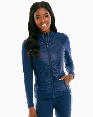 Josette Mixed Media Full Zip Athletic Jacket