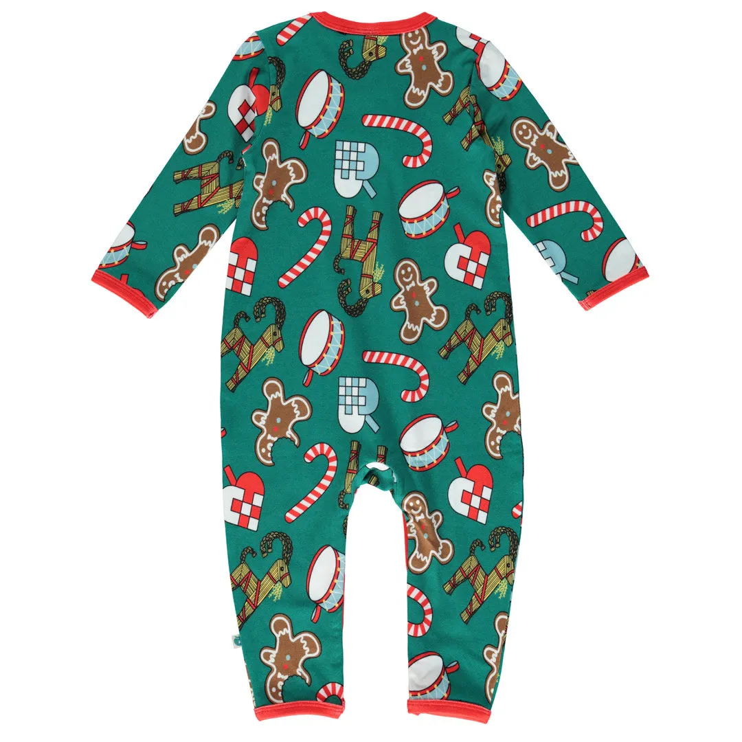 Long-sleeved baby suit with Christmas decorations