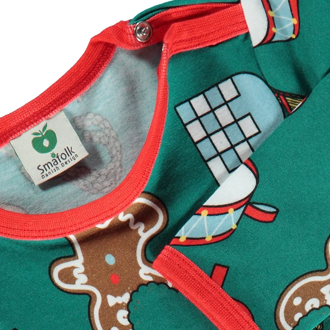 Long-sleeved baby suit with Christmas decorations