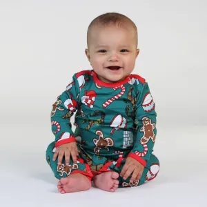 Long-sleeved baby suit with Christmas decorations