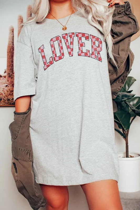 LOVER CHECKER GRAPHIC TEE