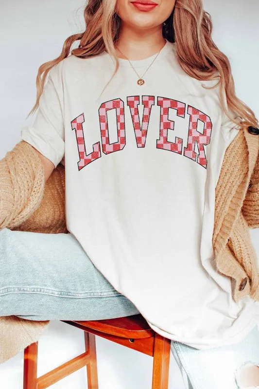 LOVER CHECKER GRAPHIC TEE