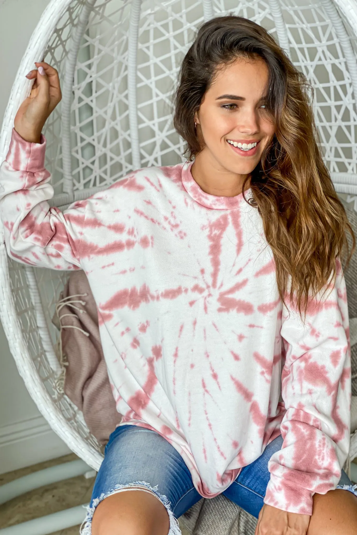 Mauve Tie Dye Swirl Top