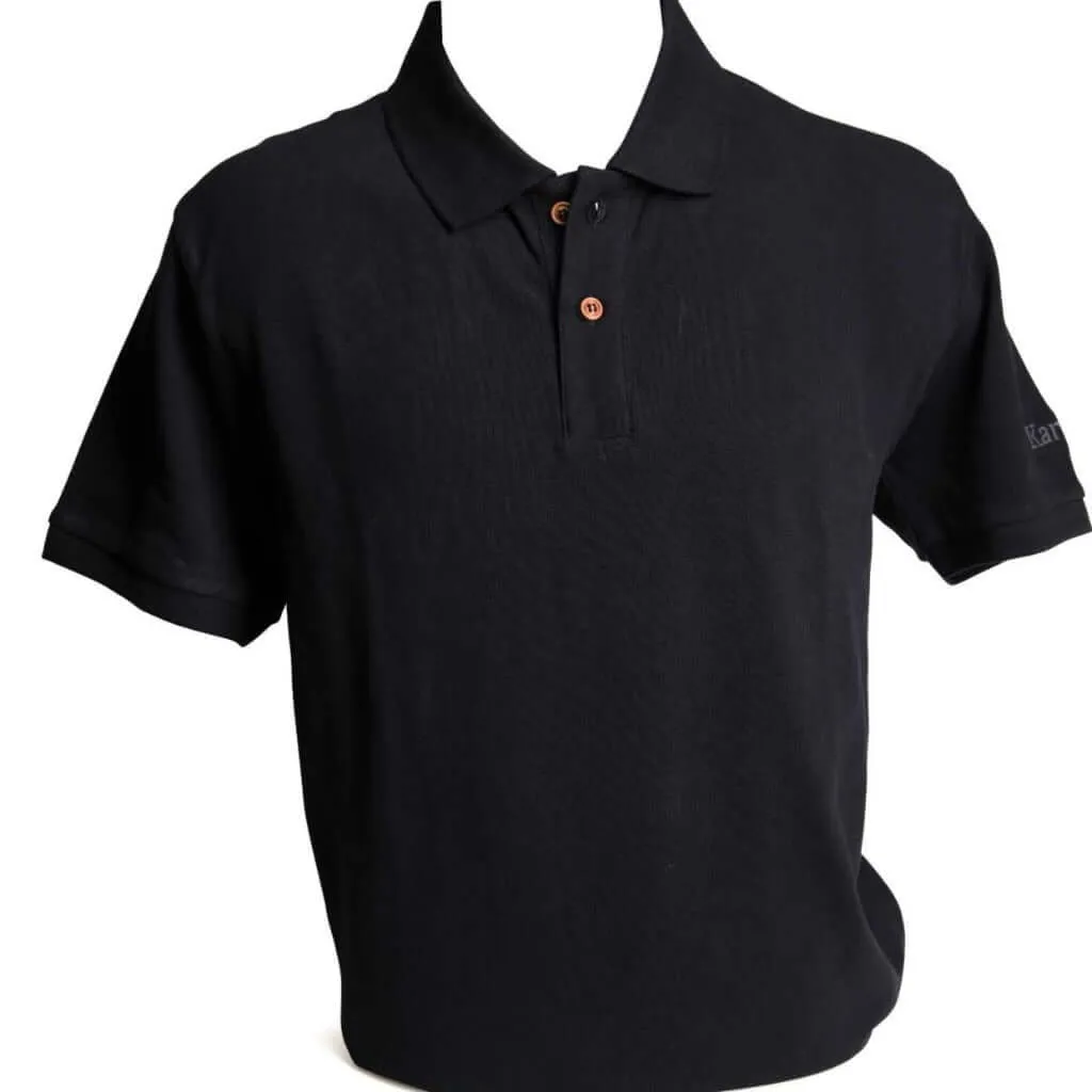 Mens Cotton Polo Shirts - Eco-Friendly Polo Top - Black