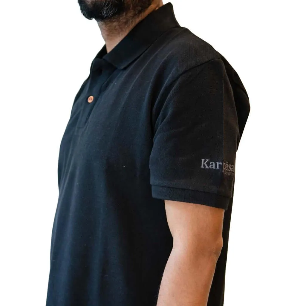 Mens Cotton Polo Shirts - Eco-Friendly Polo Top - Black