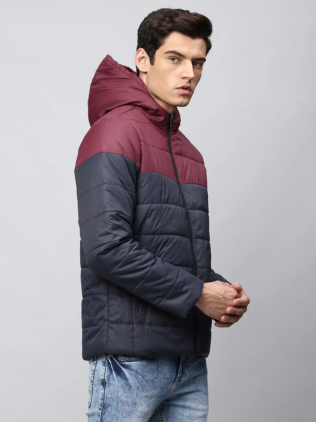 Mens Long-Sleeve Jacket - Lightweight Casual Winterwear  (Navy)