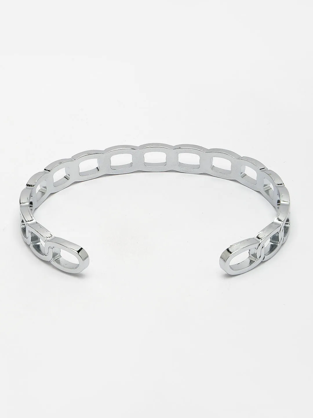 Men's Silver-Plated Metal Cuff Bracelet - NVR