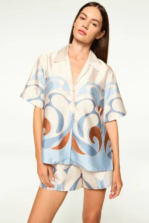 Mi9182 Swan Satin Shirt