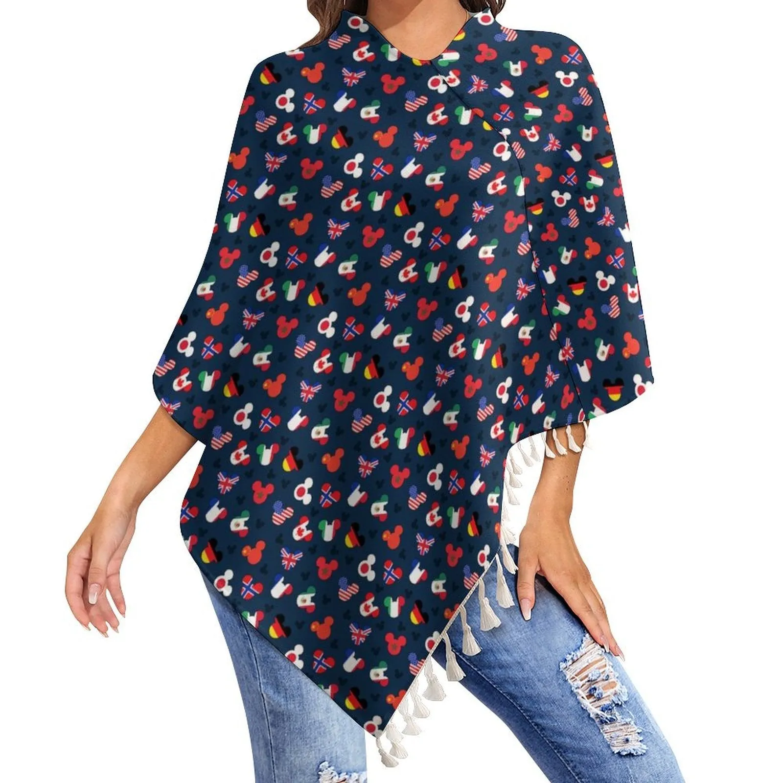 Mickey Flags Tassel Cape