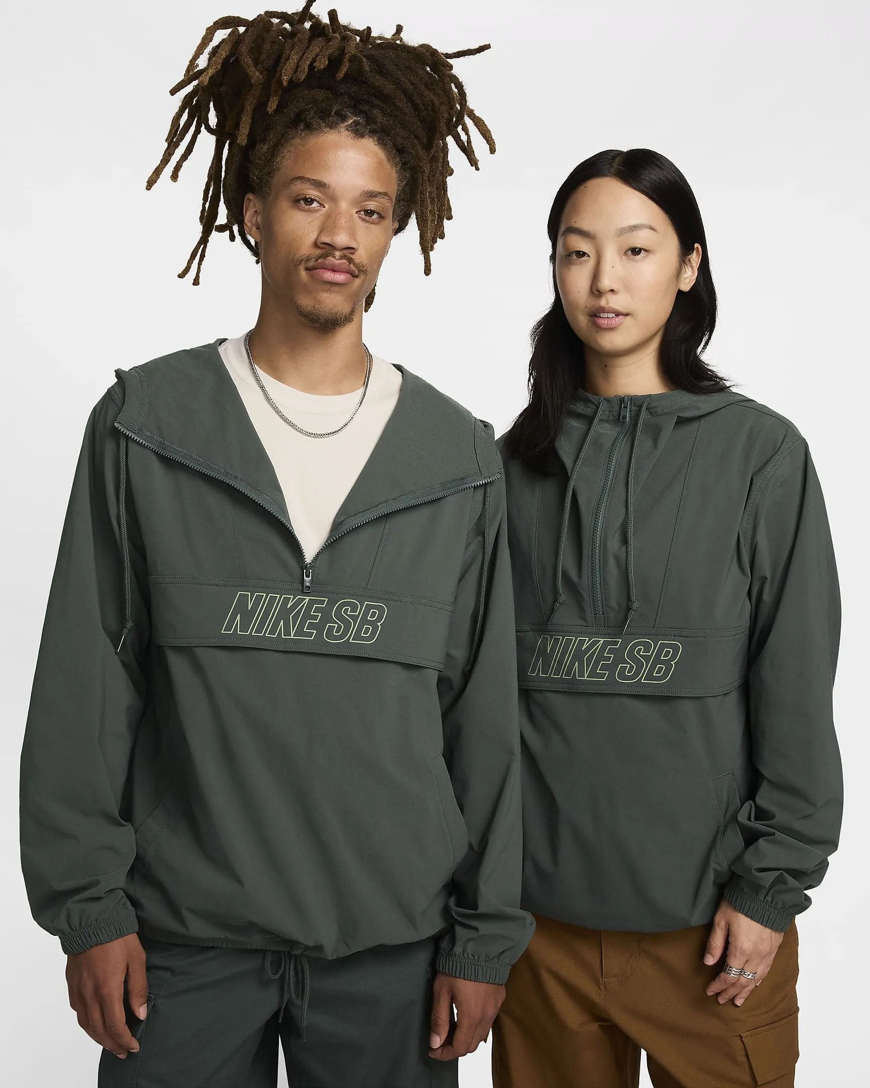 Nike Anorak Skate Jacket - Vintage Green/Oil Green