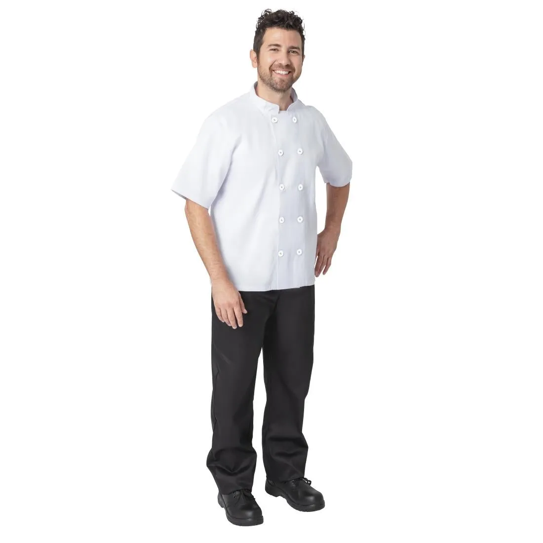 Nisbets Essentials Short Sleeve Chefs Jacket White S (Pack of 2)