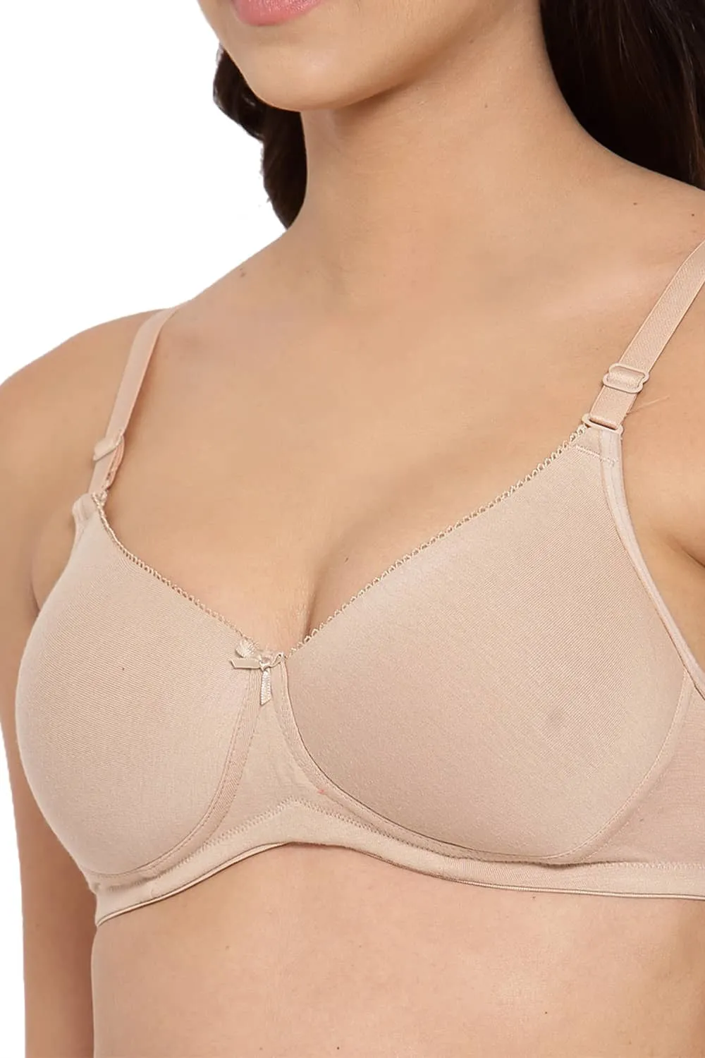 Organic Cotton Antimicrobial Padded t-shirt Bra-ISB104-Skin-