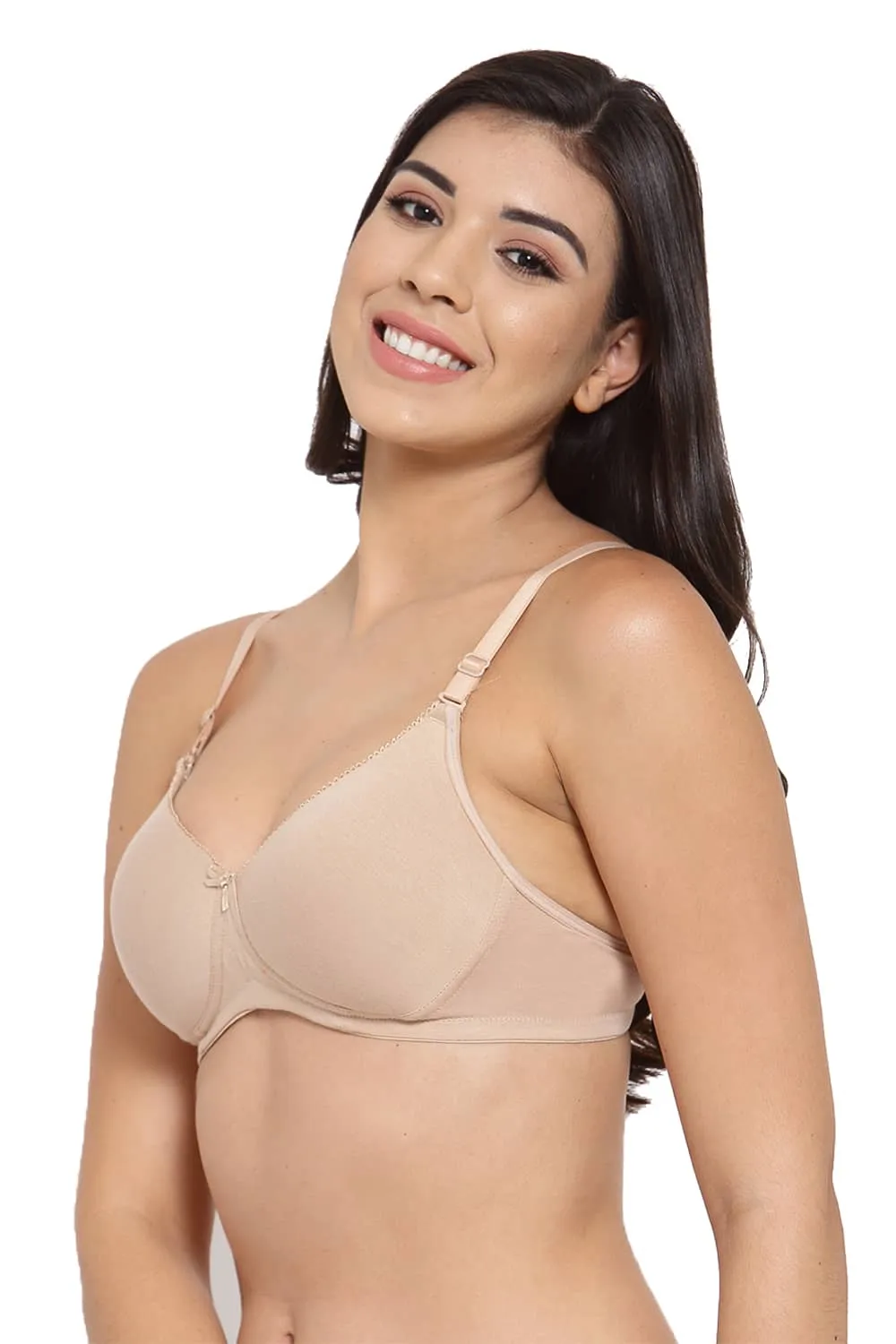 Organic Cotton Antimicrobial Padded t-shirt Bra-ISB104-Skin-