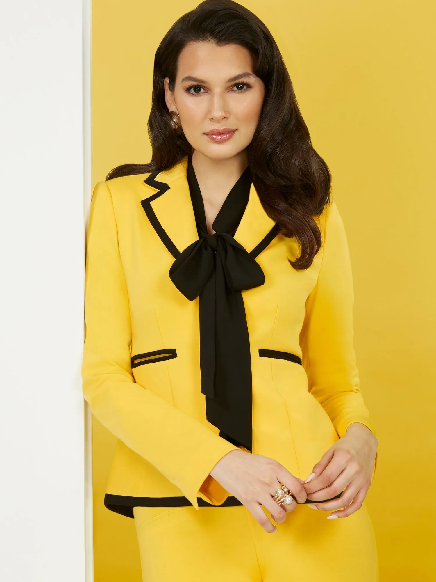 Piped Double-Button Ponte Jacket - Superflex