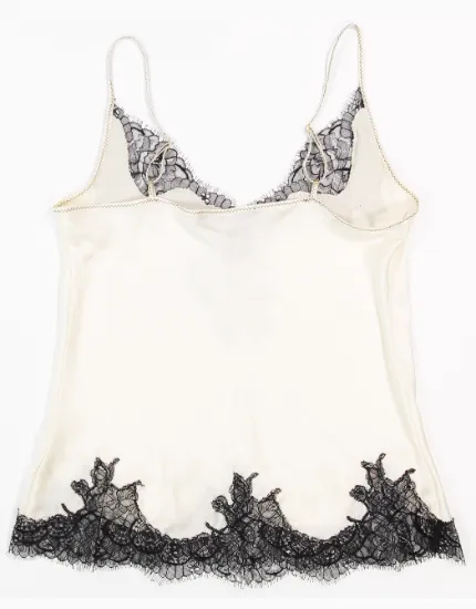 Portia Ivory Silk & Lace Camisole