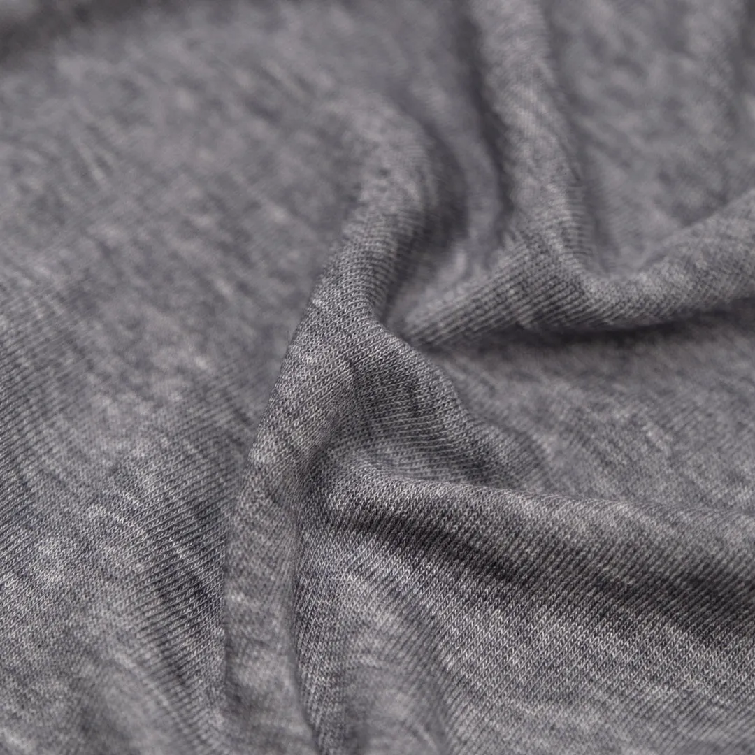 Remnant - 80cm - Layer Up Lyocell Wool Blend Jersey - Heather Grey