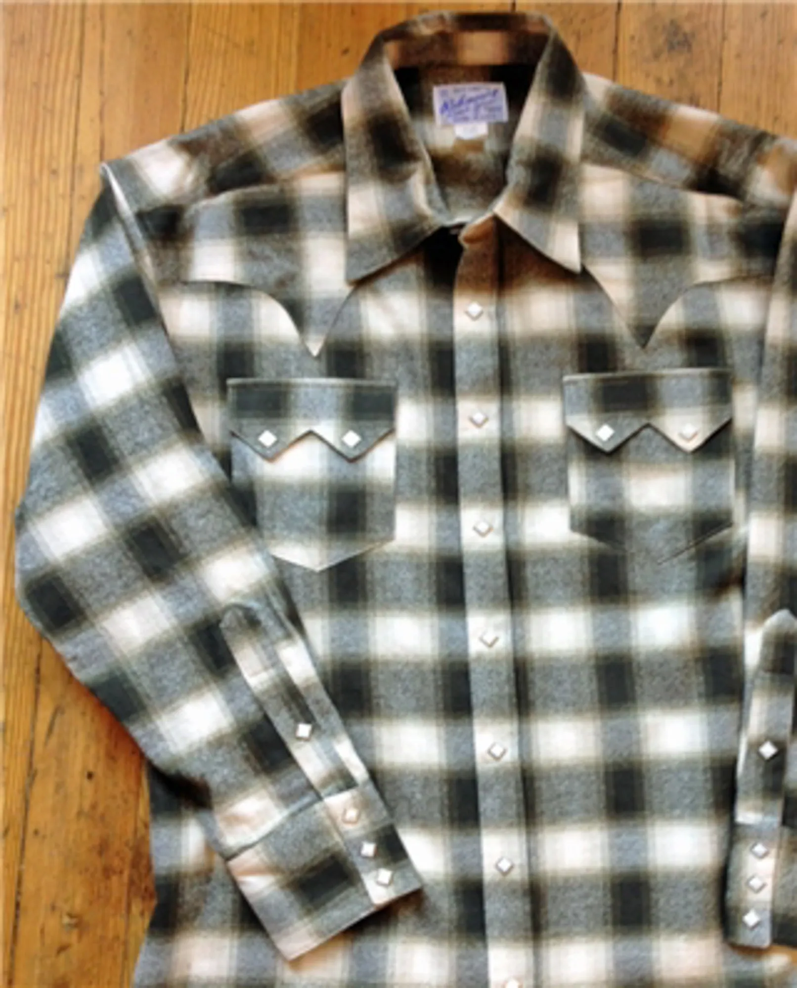 Rockmount Mens Green 100% Cotton Flannel Plaid Western L/S Shirt