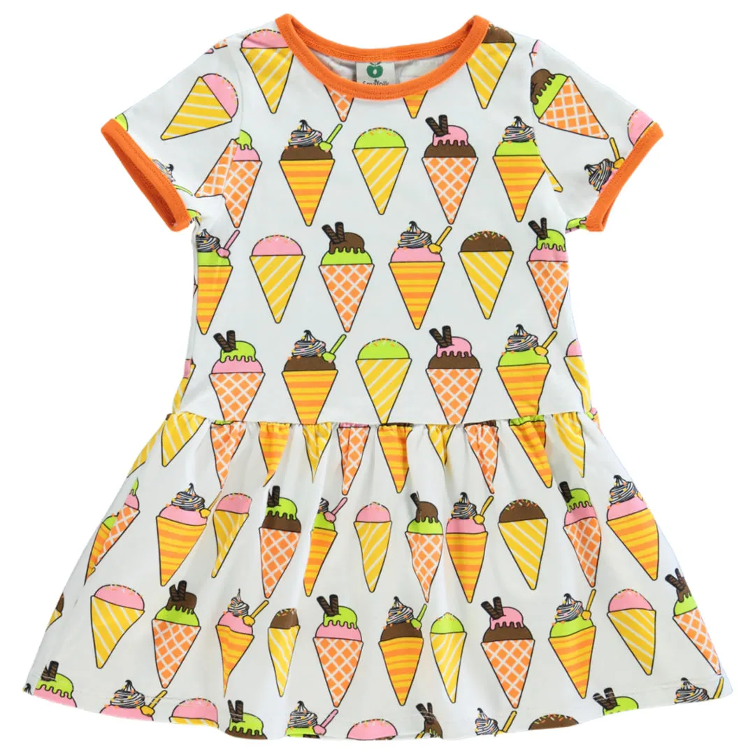 Short-sleeved dress with ice cream